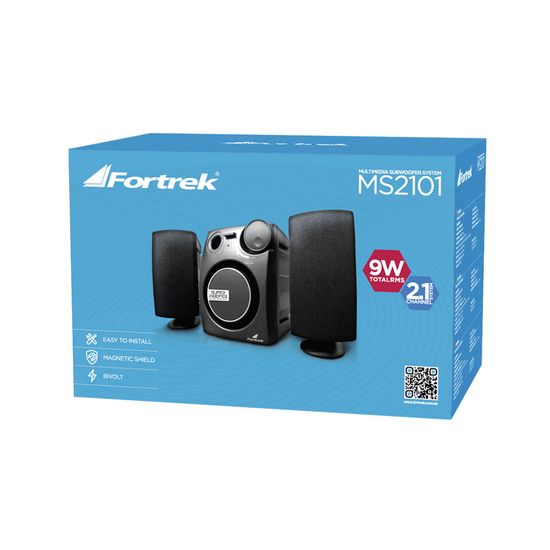 Caixa Multimídia 2.1 Com Subwoofer Fortrek MS-2101 9W RMS Bivolt Preta por 54,90 à vista no boleto/pix ou parcele em até 2x sem juros. Compre na loja Mundomax!