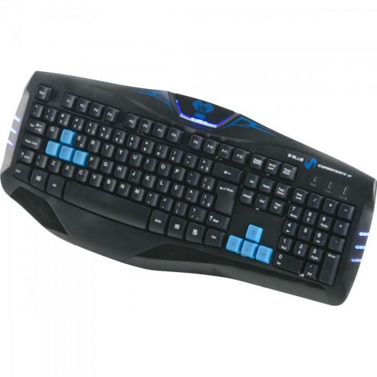 Teclado Gamer USB Cobra Combatant X Preto/Azul E-BLUE por 0,00 à vista no boleto/pix ou parcele em até 1x sem juros. Compre na loja Mundomax!