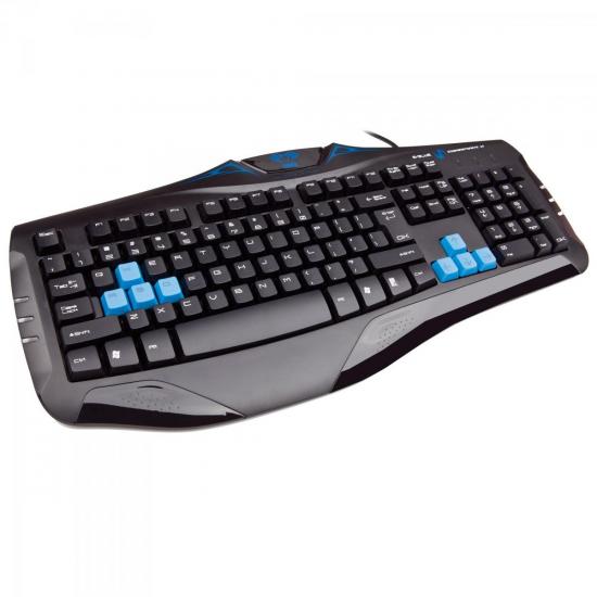 Teclado Gamer USB Cobra Combatant X Preto/Azul E-BLUE por 0,00 à vista no boleto/pix ou parcele em até 1x sem juros. Compre na loja Mundomax!