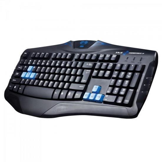 Teclado Gamer USB Cobra Combatant X Preto/Azul E-BLUE por 0,00 à vista no boleto/pix ou parcele em até 1x sem juros. Compre na loja Mundomax!