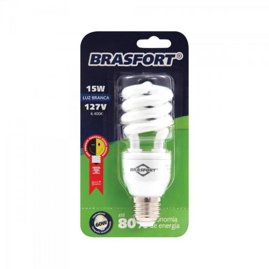 Lâmpada Compacta Espiral 15W/127V 6400K BRASFORT por 0,00 à vista no boleto/pix ou parcele em até 1x sem juros. Compre na loja Mundomax!