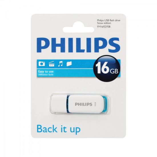 Pen Drive 16GB Snow Azul PHILIPS por 0,00 à vista no boleto/pix ou parcele em até 1x sem juros. Compre na loja Mundomax!