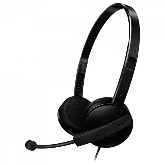 Fone de Ouvido com Microfone e Haste Rotacional SHM3550/10 Preto PHILIPS por 0,00 à vista no boleto/pix ou parcele em até 1x sem juros. Compre na loja Mundomax!