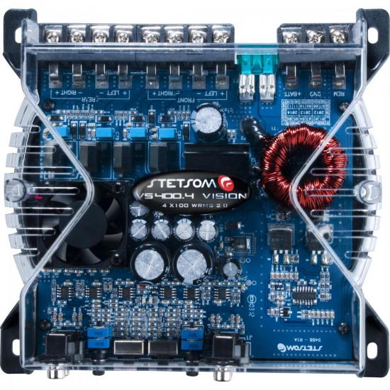 Módulo VS400.4 4 Ohms 400W RMS 4 Canais STETSOM por 0,00 à vista no boleto/pix ou parcele em até 1x sem juros. Compre na loja Mundomax!