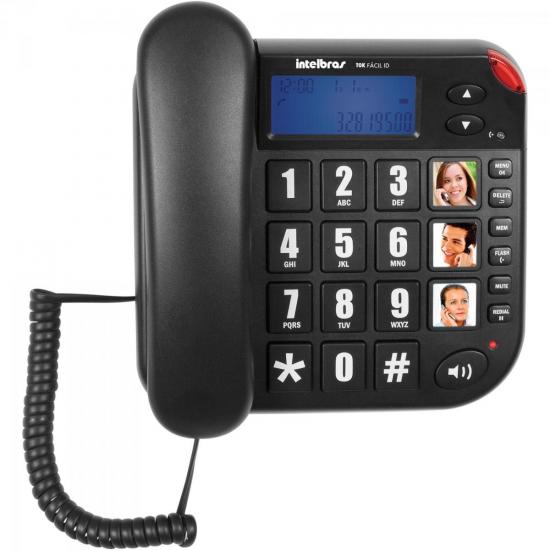 Telefone Tok Fácil ID Preto INTELBRAS (48568)