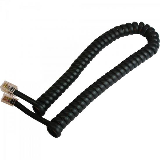 Cabo para Monofone Espiral RJ11 4x4 2 Metros Preto TOZZ por 0,00 à vista no boleto/pix ou parcele em até 1x sem juros. Compre na loja Mundomax!