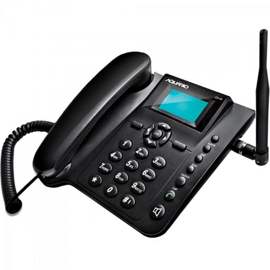 Telefone Celular de Mesa Quadriband CA40 Preto AQUÁRIO por 0,00 à vista no boleto/pix ou parcele em até 1x sem juros. Compre na loja Mundomax!