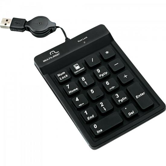 Teclado Numérico USB TC096 Preto MULTILASER por 0,00 à vista no boleto/pix ou parcele em até 1x sem juros. Compre na loja Mundomax!
