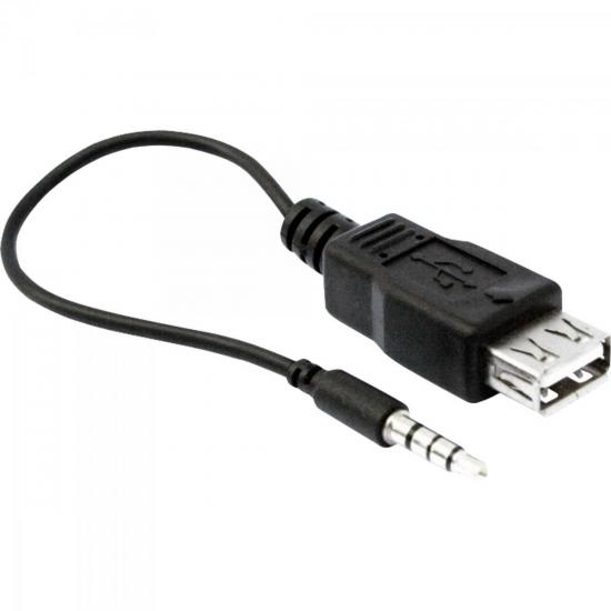 Cabo P2 Plug 3.5mm x USB 2.0 Fêmea Preto TBLACK por 0,00 à vista no boleto/pix ou parcele em até 1x sem juros. Compre na loja Mundomax!