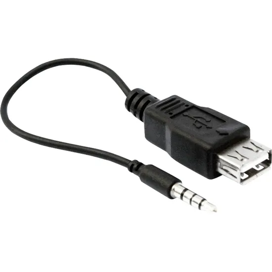 Cabo P2 Plug 3.5mm x USB 2.0 Fêmea Preto TBLACK (48976)