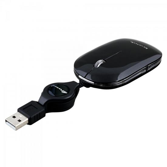 Mouse Retrátil USB MM-302BK Preto FORTREK por 0,00 à vista no boleto/pix ou parcele em até 1x sem juros. Compre na loja Mundomax!