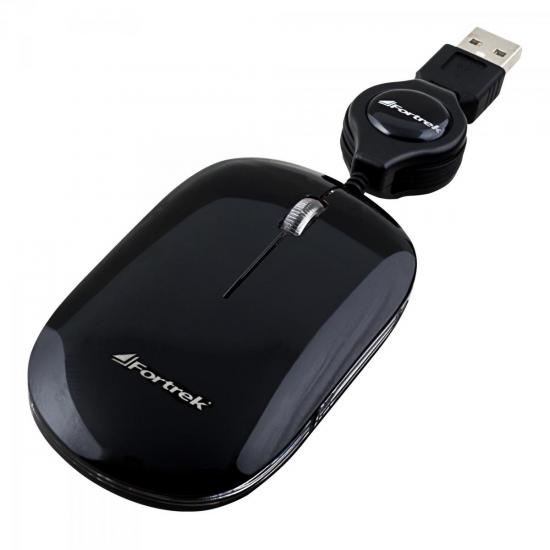 Mouse Retrátil USB MM-302BK Preto FORTREK por 0,00 à vista no boleto/pix ou parcele em até 1x sem juros. Compre na loja Mundomax!