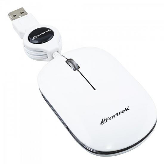 Mouse Retrátil USB MM-302WH Branco FORTREK por 0,00 à vista no boleto/pix ou parcele em até 1x sem juros. Compre na loja Mundomax!