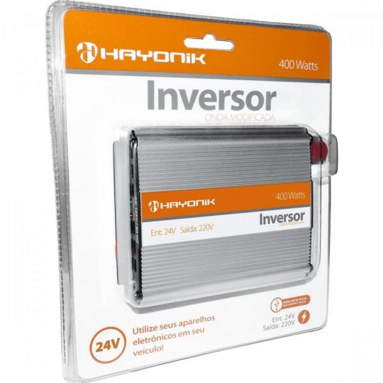 Inversor de Onda Modificada 24VDC/220V USB 400W HAYONIK por 0,00 à vista no boleto/pix ou parcele em até 1x sem juros. Compre na loja Mundomax!