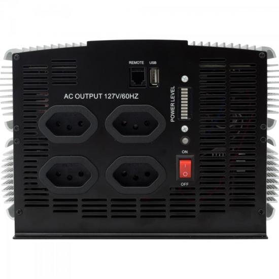 Inversor de Onda Modificada 3000W 12VDC/127V USB Prata HAYONIK por 0,00 à vista no boleto/pix ou parcele em até 1x sem juros. Compre na loja Mundomax!