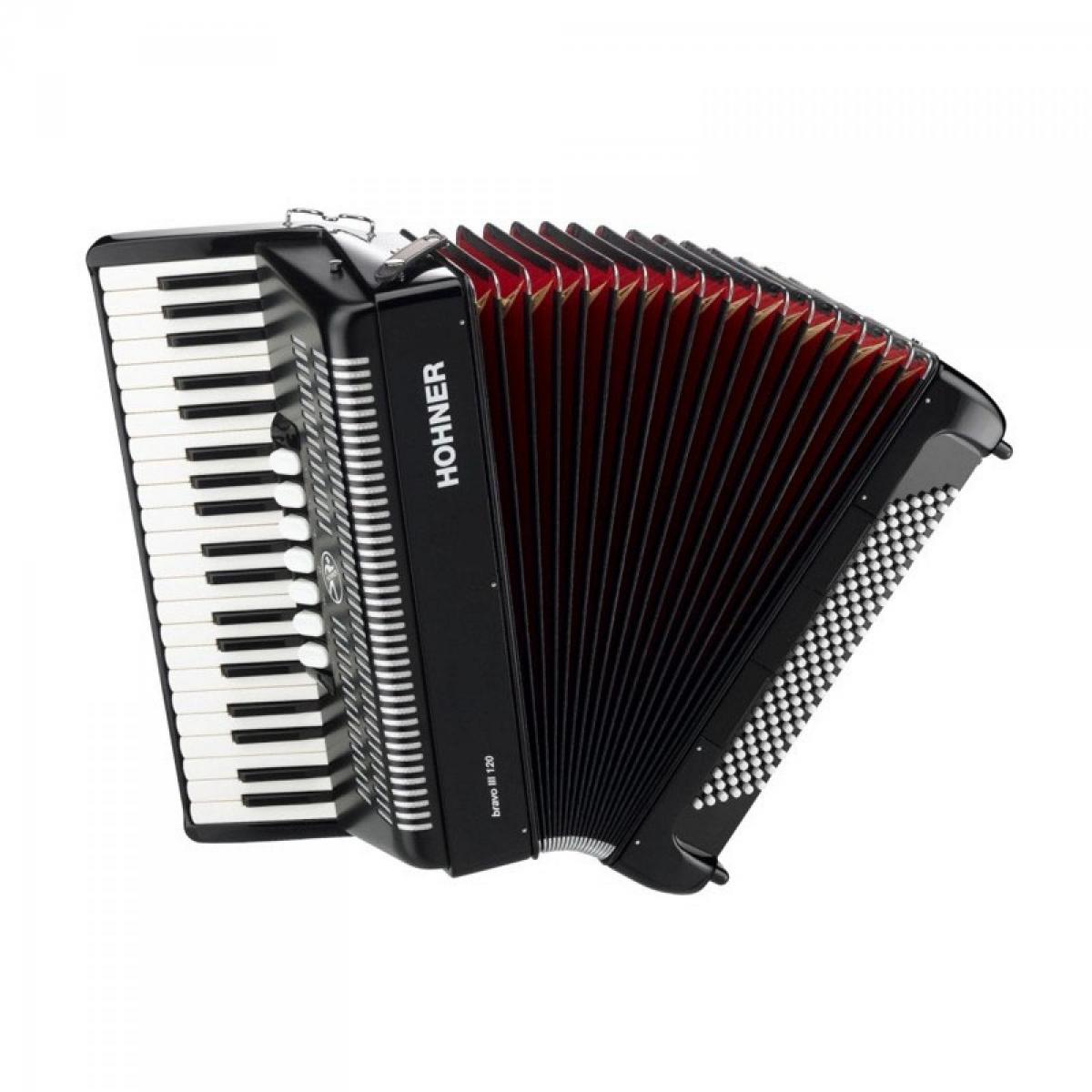 Acordeon 120 Baixos Com Bag Branco Bravo III HOHNER - Mundomax