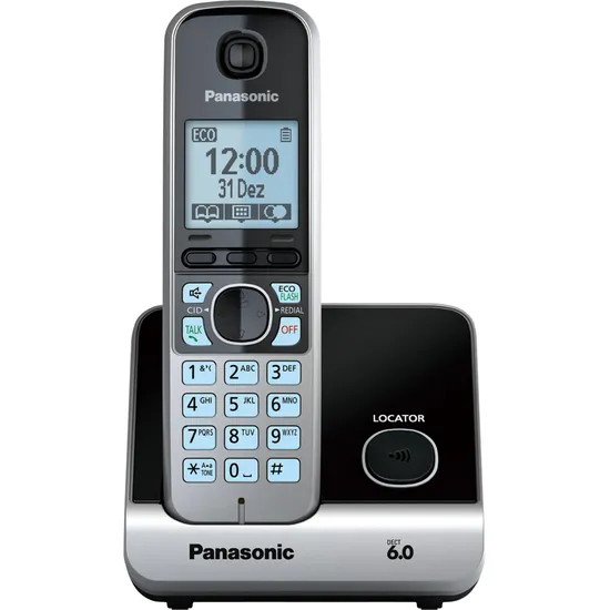 Telefone sem Fio com Identificador de Chamadas KX-TG6711 Preto PANASONIC (49409)