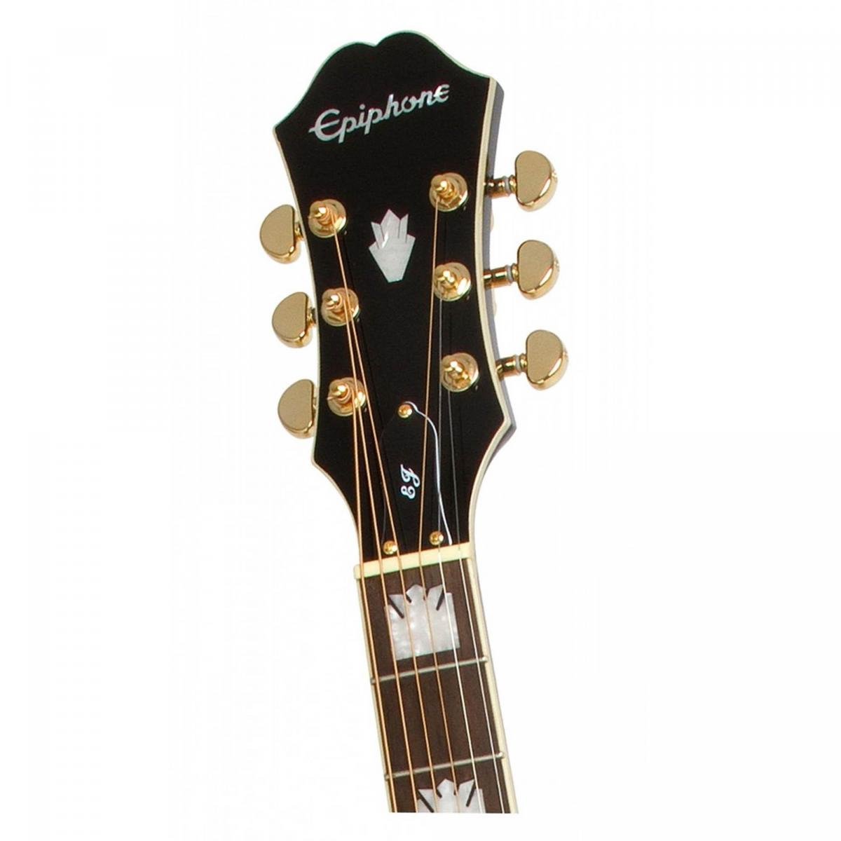 Violão EPIPHONE Elétrico Aço EJ-200 CE Gold Preto - Mundomax