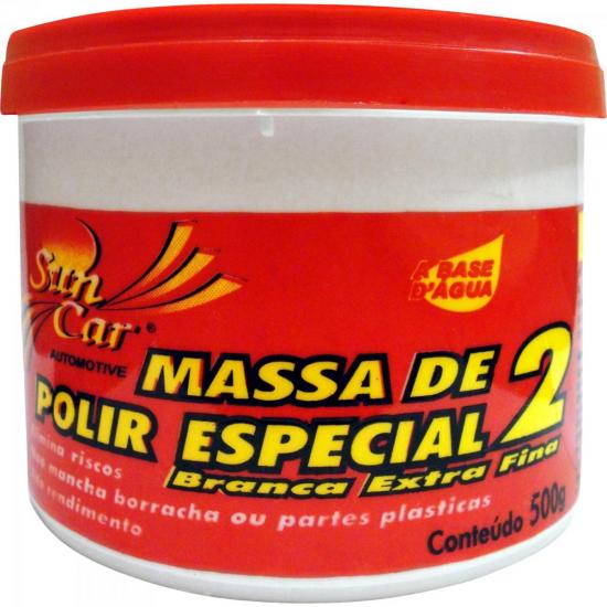 Massa de Polir Automotiva 500g SUN CAR por 0,00 à vista no boleto/pix ou parcele em até 1x sem juros. Compre na loja Mundomax!