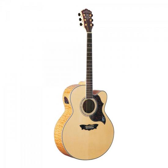 Violão WASHBURN Jumbo Natural J28SCEDLK por 0,00 à vista no boleto/pix ou parcele em até 1x sem juros. Compre na loja Mundomax!