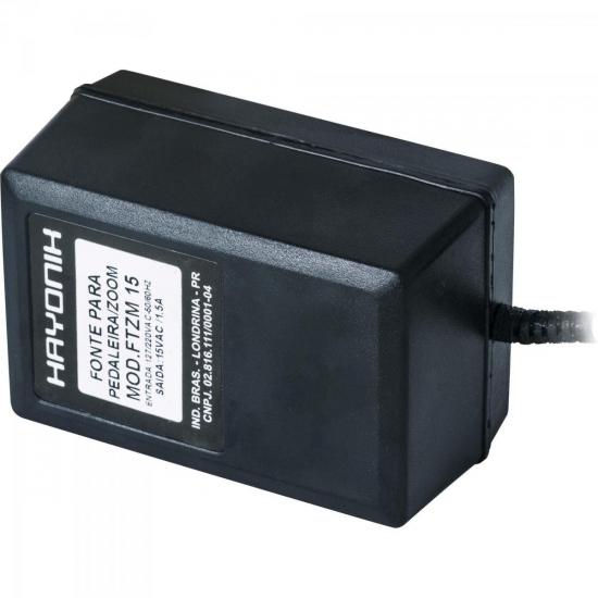 Fonte Pedal ZOOM 15VAC 1,5A P4 FTZM15 HAYONIK por 92,99 à vista no boleto/pix ou parcele em até 3x sem juros. Compre na loja Mundomax!
