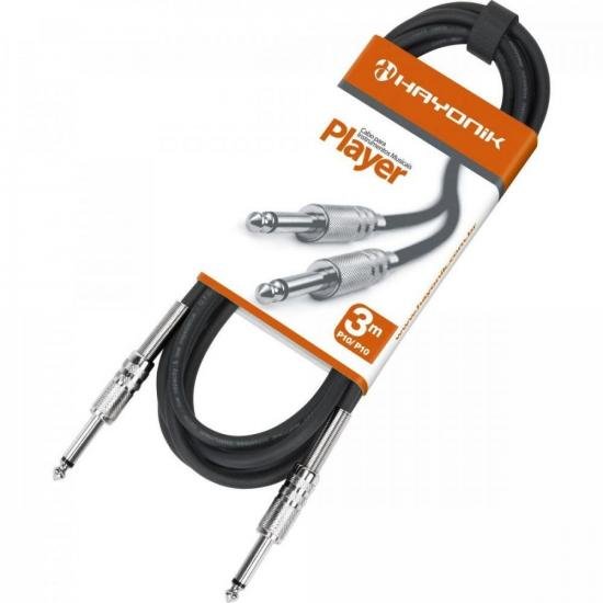Cabo Para Instrumento Hayonik Player P10 x P10 3m Preto por 26,99 à vista no boleto/pix ou parcele em até 1x sem juros. Compre na loja Mundomax!