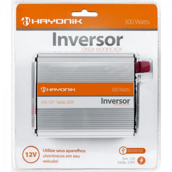 Inversor de Onda Modificada 12VDC/220V USB 300W HAYONIK por 0,00 à vista no boleto/pix ou parcele em até 1x sem juros. Compre na loja Mundomax!