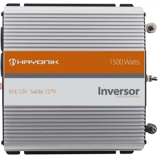 Inversor de Onda Modificada 12VDC/127V USB 1500W HAYONIK por 0,00 à vista no boleto/pix ou parcele em até 1x sem juros. Compre na loja Mundomax!