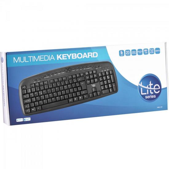 Teclado Multimídia USB MKL-101 Preto LITE por 0,00 à vista no boleto/pix ou parcele em até 1x sem juros. Compre na loja Mundomax!