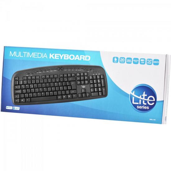 Teclado Multimídia USB MKL-101 Preto LITE por 0,00 à vista no boleto/pix ou parcele em até 1x sem juros. Compre na loja Mundomax!
