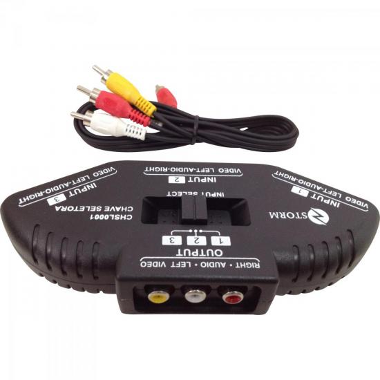 Chave Seletora 3X1 com Cabo 3x3 RCA GENÉRICO por 23,90 à vista no boleto/pix ou parcele em até 1x sem juros. Compre na loja Mundomax!