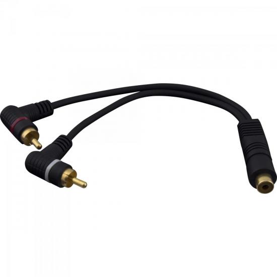 Cabo Y 1RCA Femêa + 2RCA Macho 90° 20cm SU0204 Preto HYX por 0,00 à vista no boleto/pix ou parcele em até 1x sem juros. Compre na loja Mundomax!