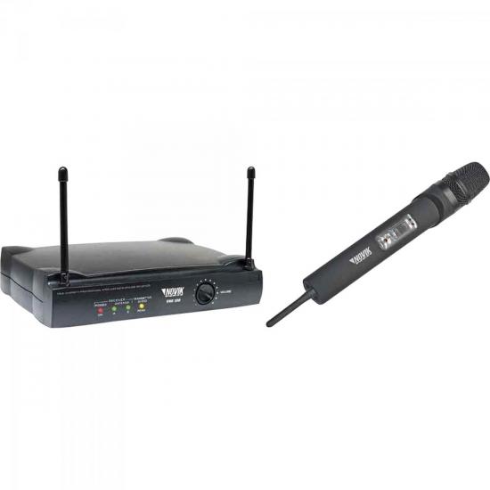 Microfone de Mão Sem Fio VHF VNK100 Preto NOVIK (50359)