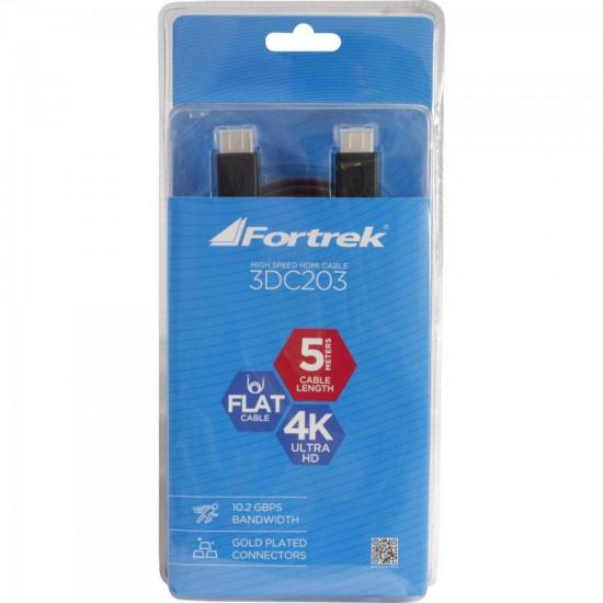 Cabo HDMI X HDMI 4K ULTRA HD 5m 3DC-203 FORTREK por 26,90 à vista no boleto/pix ou parcele em até 1x sem juros. Compre na loja Mundomax!