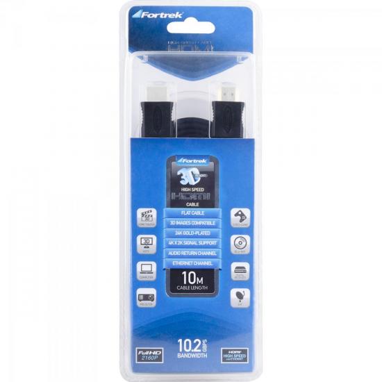 Cabo HDMI X HDMI 4K ULTRA HD 10m 3DC-204 FORTREK por 0,00 à vista no boleto/pix ou parcele em até 1x sem juros. Compre na loja Mundomax!