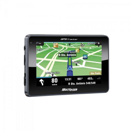 Navegador GPS com Leitor de USB/SD 4.3\" Slim GP 011 Preto MULTILASER por 0,00 à vista no boleto/pix ou parcele em até 1x sem juros. Compre na loja Mundomax!