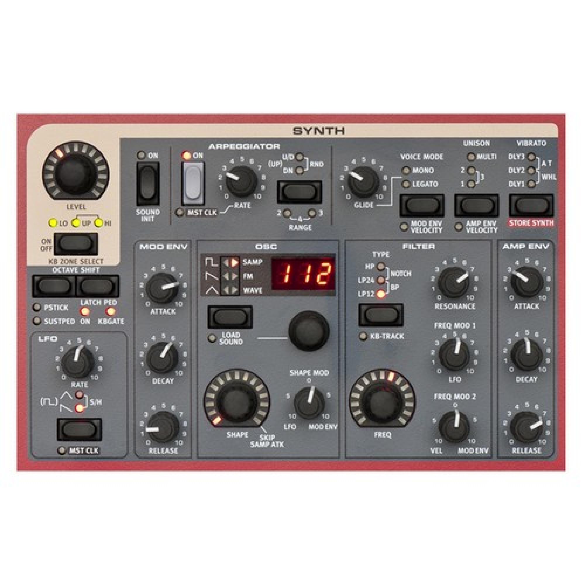 Teclado Stage NORD 2 HA76 Vermelho Mundomax