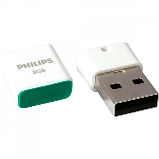 Pen Drive 8GB Pico Verde PHILIPS por 0,00 à vista no boleto/pix ou parcele em até 1x sem juros. Compre na loja Mundomax!