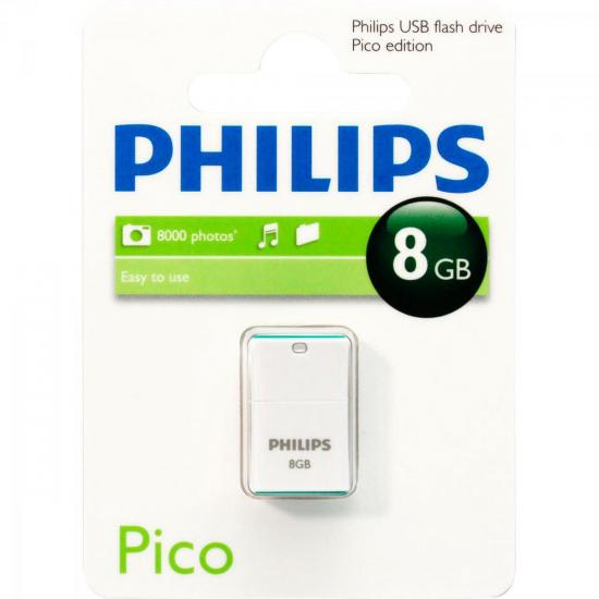 Pen Drive 8GB Pico Verde PHILIPS por 0,00 à vista no boleto/pix ou parcele em até 1x sem juros. Compre na loja Mundomax!