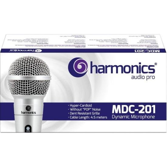 Microfone Harmonics MDC201 Dinâmico Supercardióide Prata por 68,00 à vista no boleto/pix ou parcele em até 2x sem juros. Compre na loja Mundomax!