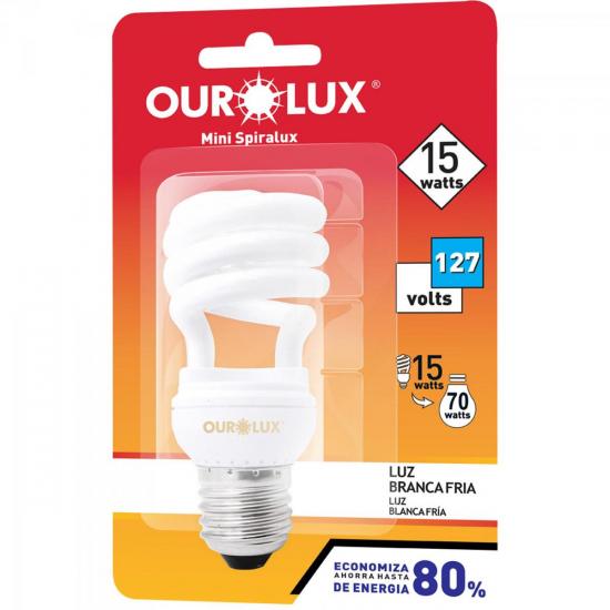 Lâmpada Compacta Espiral Mini 20W/220V 6400K Spiralux OUROLUX por 0,00 à vista no boleto/pix ou parcele em até 1x sem juros. Compre na loja Mundomax!