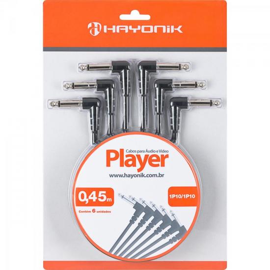 Cabo para Pedal P10 45cm PLAYER Preto HAYONIK por 0,00 à vista no boleto/pix ou parcele em até 1x sem juros. Compre na loja Mundomax!