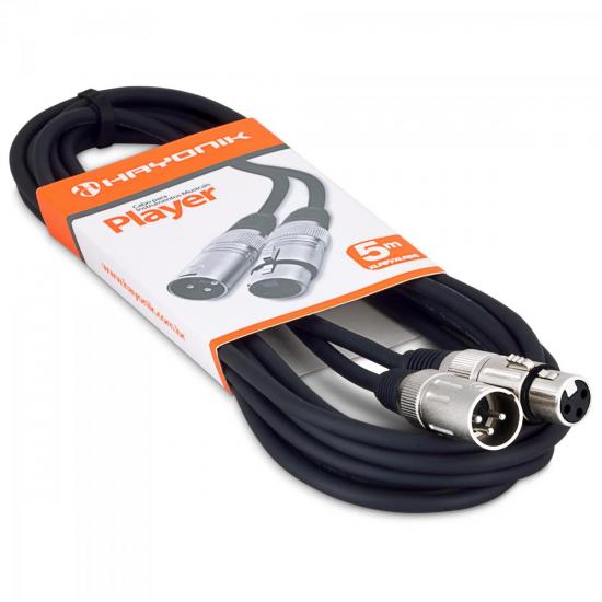 Cabo para Microfone HAYONIK Player XLR Fêmea x XLR Macho 5m Preto por 45,99 à vista no boleto/pix ou parcele em até 1x sem juros. Compre na loja Mundomax!