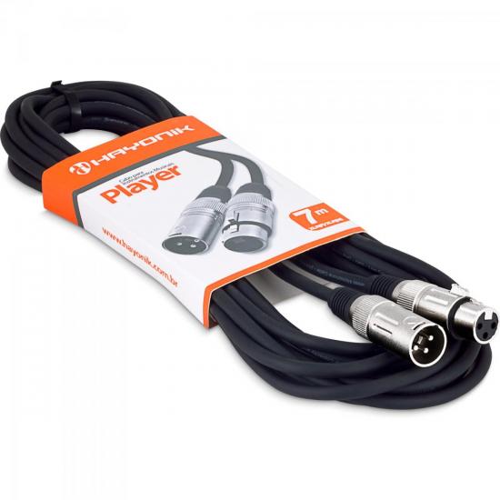 Cabo para Microfone Hayonik Player XLR(F) X XLR(M) 7m Preto por 59,99 à vista no boleto/pix ou parcele em até 2x sem juros. Compre na loja Mundomax!