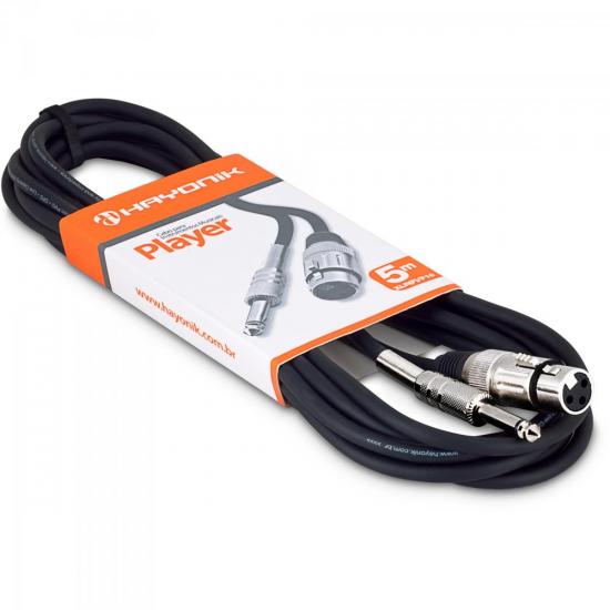 Cabo para Microfone Hayonik Player XLR(F) X P10 5m Preto por 53,99 à vista no boleto/pix ou parcele em até 2x sem juros. Compre na loja Mundomax!