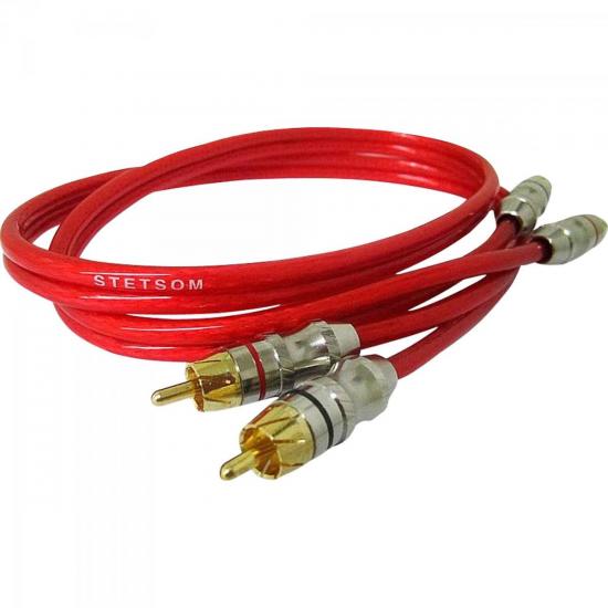 Cabo 2RCA + 2RCA Blindado 1 Metro Vermelho STETSOM por 0,00 à vista no boleto/pix ou parcele em até 1x sem juros. Compre na loja Mundomax!