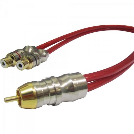 Cabo RCA 2 Fêmeas + 1 Macho 38cm Vermelho STETSOM por 0,00 à vista no boleto/pix ou parcele em até 1x sem juros. Compre na loja Mundomax!