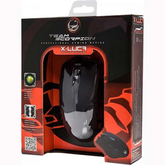 Mouse Gamer Óptico USB 2000DPI X-Luca II Preto TEAM SCORPION por 0,00 à vista no boleto/pix ou parcele em até 1x sem juros. Compre na loja Mundomax!