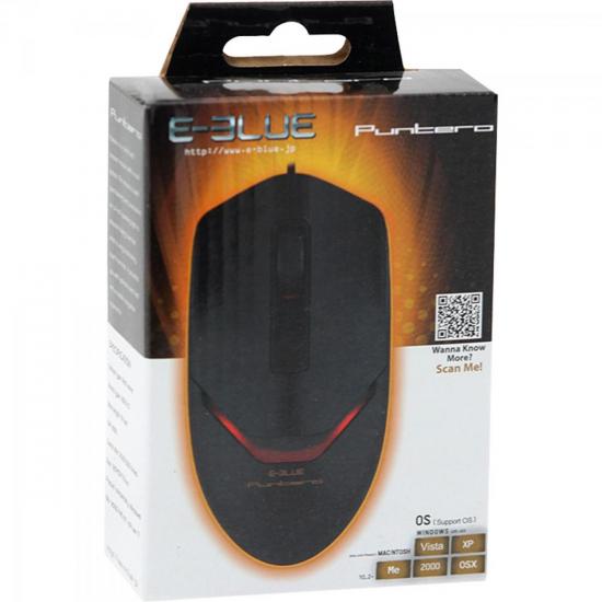 Mouse USB 800DPI PUNTERO Preto E-BLUE por 0,00 à vista no boleto/pix ou parcele em até 1x sem juros. Compre na loja Mundomax!