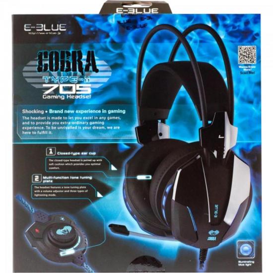 Headset Gamer Cobra II Preto E-BLUE por 0,00 à vista no boleto/pix ou parcele em até 1x sem juros. Compre na loja Mundomax!